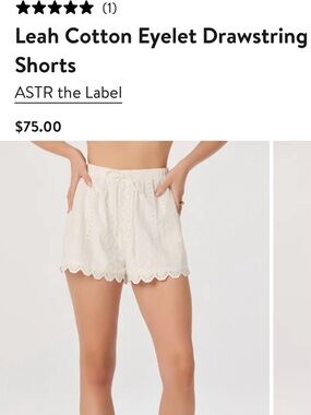 ASTR white eyelet shorts NWT